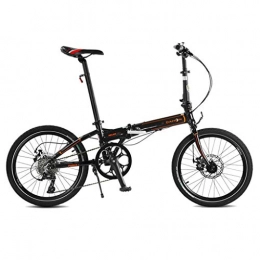 Folding Bikes  Folding Bikes Folding Bicycle Universal Folding Bicycle Women's Bicycle 6-speed 20-inch Wheel Set Shifting Compact (Color : Black, Size : 150 * 30 * 108cm)