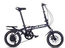 ABYYLH Folding Bike Folding Bikes for Adults 16in Man Woman Mountain City Bicycles, Black