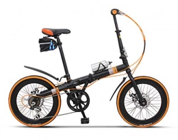 ABYYLH Bike Folding Bikes for Adults 20in Man Woman Mountain City Bicycles, Orange