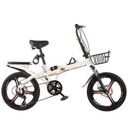 Zxb-shop Folding Bike Folding Bikesc Folding Bicycle Shock Absorption Optional Variable Speed Male And Female Young Students Lightweight Double Disc Brake Leisure Pedal Bicycle 20 Inch Top With + Speed Change + Double Shoc