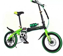 GHGJU  Folding Car 14 Inch 16 Inch Folding Speed Change Disc Brake Children Bicycle Adult Folding Bicycle Bicycle Cycling, Green-14in