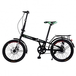 SYLTL Bike Folding City Bicycle Suitable for Height 140-180 cm Student Mini Foldable Bike Variable Speed Unisex Adult Folding Bike Quick Loading, Black