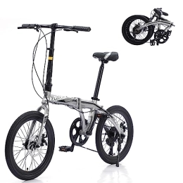 HIMcup Folding Bike Folding City Bike Bicycle, 20-Inch Wheels 7-Speed Folding Bicycle for Adult, Camping Bicycle, Height Adjustable Folding Bike, Lightweight Carbon Steel, Universal Outdoor Cycling Bikes