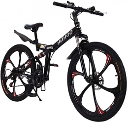 SYCY Bike Folding Mountain Bicycle Trail Bike MTB Bike - 26 Inch Mountain Bike with 21 Speed Dual Disc Brakes Full Suspension Non-Slip