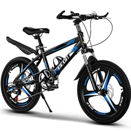  Folding Bike Folding Mountain Bike, 20inch / 22inch Wheel Double Disc Brake Full Suspension Anti-Slip, Folding Bicycle with Cup Holder for Adult Student Outdoors Sport(Size:22 inch, Color:Blue)