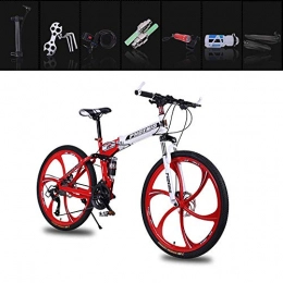 MxZas Folding Bike Folding Mountain Bike 26-Inch Adult Bikes Variable Speed Bike, Quick Folding in Eight Seconds, Easy To Carry, Small Footprint Jzx-n (Color : Red)