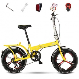 YRYBZ Bike Folding Mountain Bike, 6-Speed Unisex Adult Bicycle, 20 Inches Off-road MTB Bike, Foldable Commuter Bike / Yellow