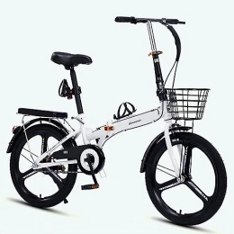 Generic  Folding Mountain Bike Carbon Steel Frame Folding Bike, V-Brake Lightweight Portable Bike for Adult Women Teenagers (C 20in)