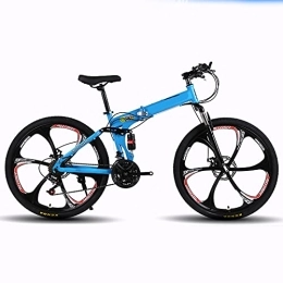 ASPZQ Bike Folding Mountain Bike, Comfortable Mobile Portable Compact Lightweight Folding Bicycle Adult Student Lightweight Bike, E, 24 inches