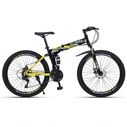 Folding Mountain Bike for Men,21-27 Speed Foldable Adult Mountain Bicycles with Disc Brakes,Lockable Full Suspension Front Fork,Womens Outdoor Road Bike