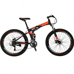 CXSMKP Bike Folding Mountain Bike Full Suspension 27.5-Inch 21 Speed Disc Brake Mens Bicycle for Adult Teens, High Carbon Steel, Lightweight