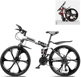 Llpeng Bike Folding Mountain Bikes 24 Inch 21 / 24 / 27 / 30 Speed Variable All Terrain Quick Foldable Adult Mountain Off-Road Bicycle High Carbon Steel Frame Double Shock Absorption (Color : C, Size : 24 Speed)