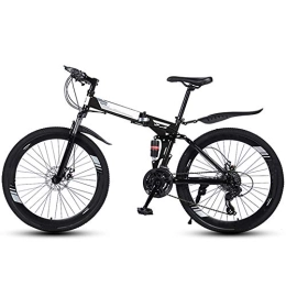 Ouumeis Folding Bike Folding Mountain Bikes 26 Inch 40 Cutter Wheels Men Women General Purpose All Terrain Adult Quick Foldable Bicycle High Carbon Steel Frame Variable Speed Double Shock Absorption, Black, 27 Speed