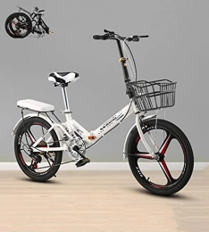 MAYIMY Bike Folding mountain bikes comfortable ladies bicycles variable speed one-wheel bicycle 20-inch shock-absorbing bicycle male and female students adult(Color:white, Size:Air transport)
