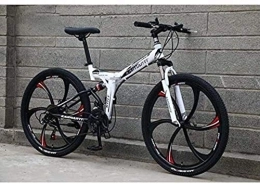 AYDQC Folding Bike Folding Mountain Bikes for Men Women, Full Suspension Soft Tail Bike Bicycle, High Carbon Steel Frame, Double Disc Brake 6-11, C, 24 inch 27 Speed fengong (Color : C)