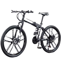 DADHI Folding Bike Folding Off-road Mountain Bike, Double Shock-absorbing Bicycle, High Carbon Steel Frame, Suitable for 160~180cm (Grey 27 speed)