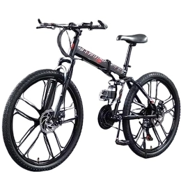 DADHI Folding Bike Folding Off-road Mountain Bike, Double Shock-absorbing Bicycle, High Carbon Steel Frame, Suitable for 160~180cm (red 27 speed)