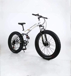 WJSW Bike FoldingFat Tire Mens Mountain Bike, 17-Inch Double Disc Brake / High-Carbon Steel Frame Bikes, 7-27 Speed, 26 inch Wheels, Off-Road Beach Snowmobile Bicycle