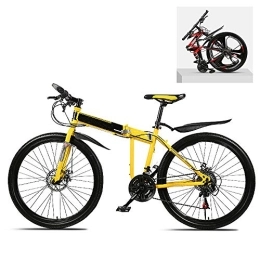  Bike Foldingmountain Bikes 24 Inch 21 / 24 / 27 / 30 Speed Variable All Terrain Quick Foldable Adultmountain Off-Road Bicycle High Carbon Steel Frame Double Shock Absorption, B, 27 Speed