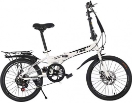 FOYUAN 20 Inch Folding Bicycle Adult Shift Bike MTB Double Disc Brake Cross Country Outdoor Riding Trip,White