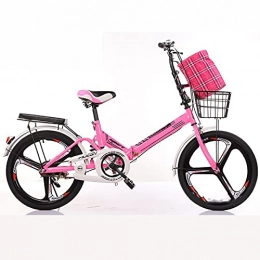 ASPZQ Bike Free Installation Adult Folding Bicycle 20 Inch Women's Bicycle Ultra Light Portable Mini Car Child Student Car 16 Inch, Pink