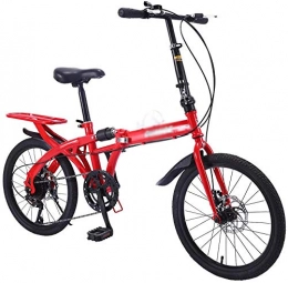 JSL Bike Free installation of 16-inch variable speed folding bicycles for adult travel, adult male and female mountain bikes for outdoor riding, leisure and light shock absorption-One Size_Red