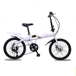 Fslt Folding Bike Fslt 16 / 20 folding bicycle free of installation of student variable speed double shock absorbent adult men s and women s brisk walki-white_46cm(165cm-170cm)