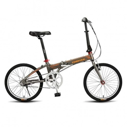 FUFU 20 Inch 7 Speed Folding Bike, Steel Frame Folding Bicycle Rear Suspension Dual Disc Brake Lightweight Commuting Bike (Color : A)
