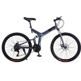 GAOTTINGSD Folding Bike GAOTTINGSD Adult Mountain Bike Bicycle Mountain Bike Adult MTB Foldable Road Bicycles For Men And Women 24In Wheels Adjustable Speed Double Disc Brake (Color : Gray-B, Size : 21 Speed)