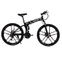 GAOTTINGSD Bike GAOTTINGSD Adult Mountain Bike Foldable Bicycle MTB Adult Mountain Bike Folding Road Bicycles For Men And Women 26In Wheels Speed Double Disc Brake (Color : Black, Size : 24 speed)