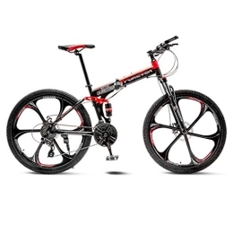 GAOTTINGSD Folding Bike GAOTTINGSD Adult Mountain Bike Mountain Bike Road Bicycle Folding Men's MTB Bikes 21 Speed 24 / 26 Inch Wheels For Adult Womens (Color : Red, Size : 26in)
