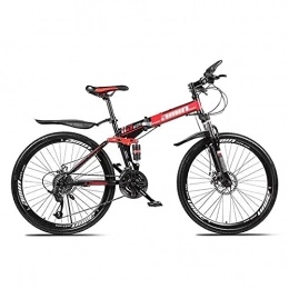 GAOXQ Bike GAOXQ Mountain Bike Folding Bikes, Featuring 3 / 6 / 10 Spoke Wheels and 21 / 24 / 27 / 30 Speed Shifter, Double Disc Brake and Dual Suspension Anti-Slip Bicycles (26 In) Spoke wheel-21