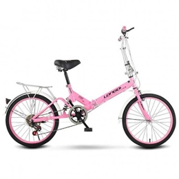 Gaoyanhang Bike Gaoyanhang 20 Inch Color Single Speed Or Variable Speed Shock Absorption Folding Bicycle for Men And Women Easy to Fold (Color : Pink)
