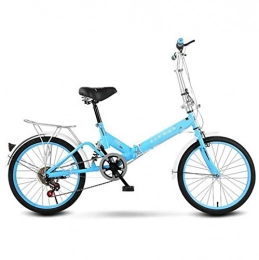 Gaoyanhang Folding Bike Gaoyanhang 20 inch folding bicycle adult men and women portable commuter variable speed shock absorption bicycle (Color : Blue)
