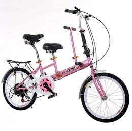 Gaoyanhang Folding Bike Gaoyanhang 20 inch folding bike-twin bike parent-child series bike (Color : Pink)