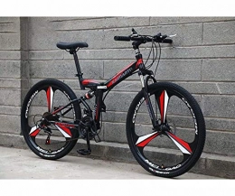 GASLIKE Bike GASLIKE Folding Mountain Bike for Adults, High Carbon Steel Frame, Dual Disc Brake, Full Suspension for Men Women Bike Bicycle, C, 24 inch 21 speed