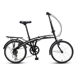 GDZFY Folding Bike GDZFY 20in Folding City Bicycle 7 Speed, Adjustable Seat Height, Compact Foldable Bicycle, Unisex Foldable Bike Lightweight Rear Carry Rack A 20in