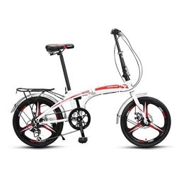 GDZFY Bike GDZFY 20in Folding Mountain Bike, Full Dual Suspension, For Students Office Workers Commuting To Work, 7 Speed Adult Folding City Bicycle B 20in