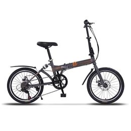 GDZFY Folding Bike GDZFY 20in Lightweight Folding Bike Suspension, 7 Speed Foldable Bicycle Carbon Steel Frame, Portable Adults City Bike For Commuting A 20in
