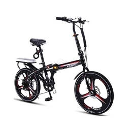 GDZFY Folding Bike GDZFY 7 Speed 16in Foldable Bicycle With Fenders Rack, City Bike For Students Office Workers, Folding Bike Lightweight Alu Frame B 16in
