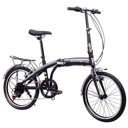 GDZFY  GDZFY 7 Speed Folding Bicycle Urban Commuter, Loop Adult Suspension Folding Bike, Lightweight Folding City Bicycle B 20in