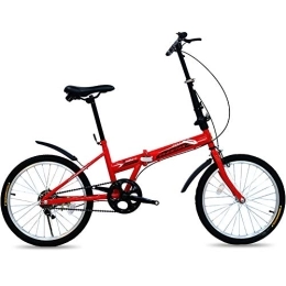 GDZFY Folding Bike GDZFY Adult Bike Aluminum Urban Commuter, Single Speed Folding Bike With 20in Wheel, Ultralight Portable Foldable Bicycle Red 20in