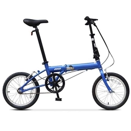 GDZFY Folding Bike GDZFY Compact Portable Adults Foldable Bike, Lightweight Mini Foldable Bicycle, Single Speed Folding Bike For Men Women Blue 16in