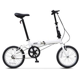 GDZFY Bike GDZFY Compact Portable Adults Foldable Bike, Lightweight Mini Foldable Bicycle, Single Speed Folding Bike For Men Women White 16in