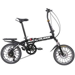 GDZFY Bike GDZFY Folding Bike Lightweight Aluminum Frame, Full Suspension Folding City Bicycle 7 Speed, For Students Office Workers Urban Environment A 16in