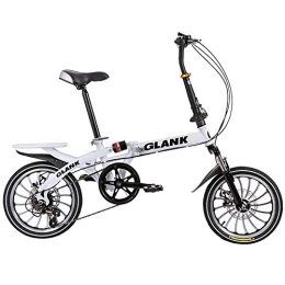 GDZFY  GDZFY Folding Bike Lightweight Aluminum Frame, Full Suspension Folding City Bicycle 7 Speed, For Students Office Workers Urban Environment B 16in