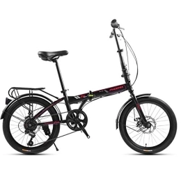 GDZFY Folding Bike GDZFY Lightweight Compact Foldable Bike, -Speed Adjustable Bicycle, Adult Folding City Bicycle 20in, For Students Office Workers B 20in