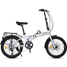 GDZFY Folding Bike GDZFY Lightweight Compact Foldable Bike, -Speed Adjustable Bicycle, Adult Folding City Bicycle 20in, For Students Office Workers D 20in