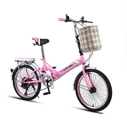 GDZFY  GDZFY Portable Folding City Bicycle With Storage Basket, 20in Wheels Urban Environment, Transmission Mini Folding Bike Unisex F 16in
