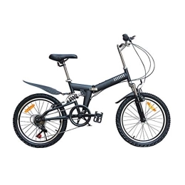 GDZFY  GDZFY Ultra Light Portable Folding City Bicycle 7 Speed, Foldable Mountain Bike With Full Suspension, 20 Inch Folding Bike Bicycle Black 20in